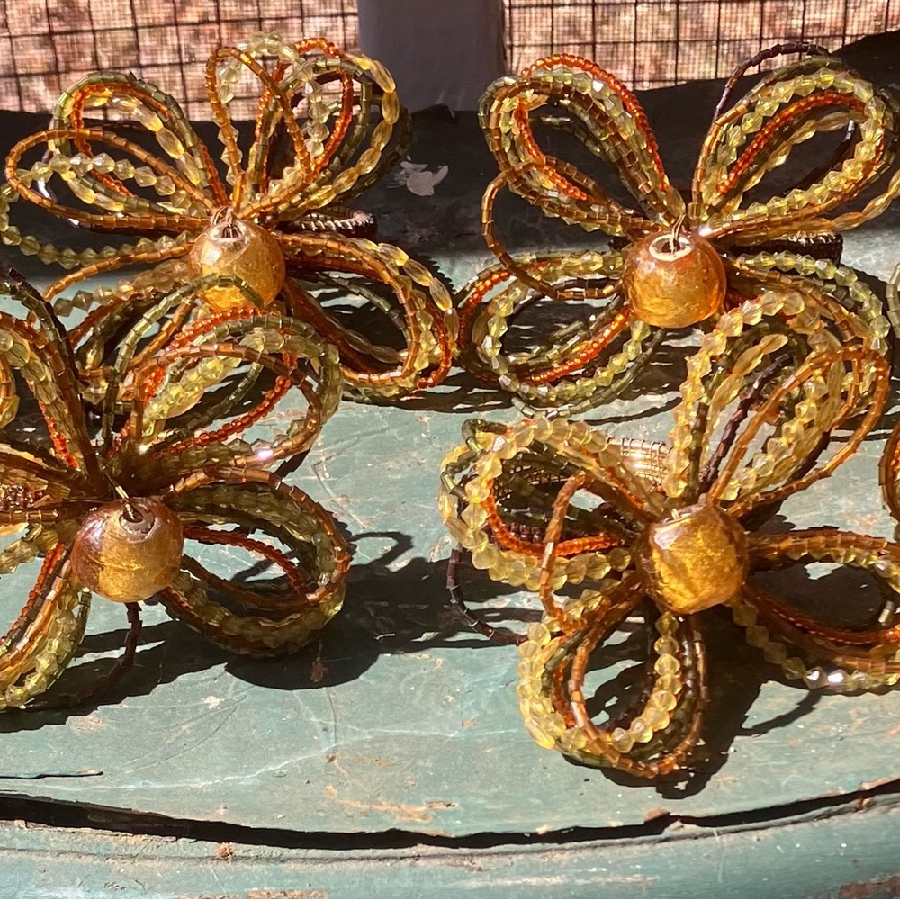 Vintage Pier One Beaded Napkin Rings